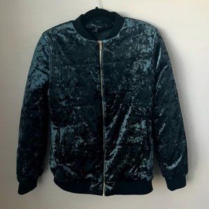 Romeo & Juliet Couture Green Velvet Bomber Jacket
